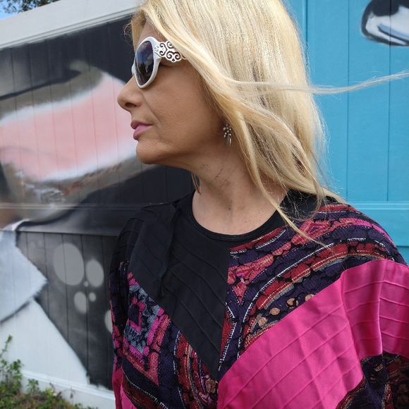 80s vintage Elena Exotic Boho Gypsy Top Small - Picture 2 of 7